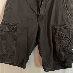 Red camel gray cargo shorts